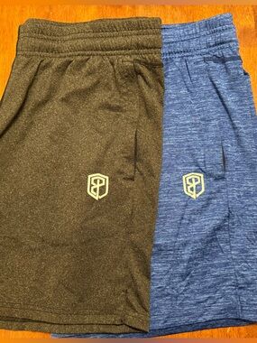 Born Primitive Athliesure Shorts in Heather Black and Heather Blue